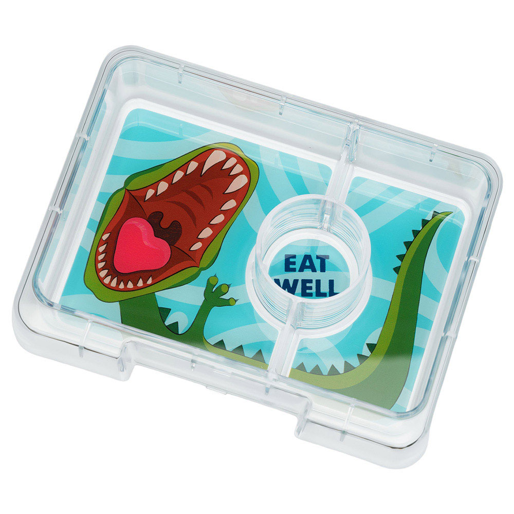 Yumbox - Dinosaur 3 Compartments Snack Box - Surf Blue