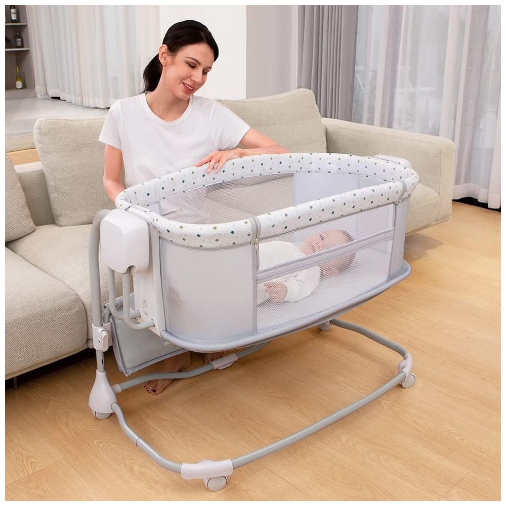 Mastela Baby Electric Bed Swing Bassinet With Polka Dots - Grey