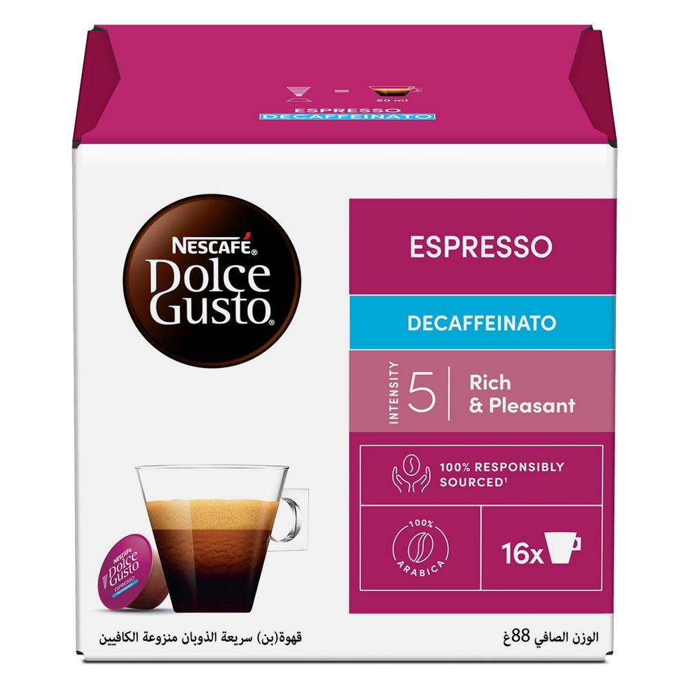 Nescafe Dolce Gusto - Espresso Decaf Coffee - 16 Capsules - 88 gm