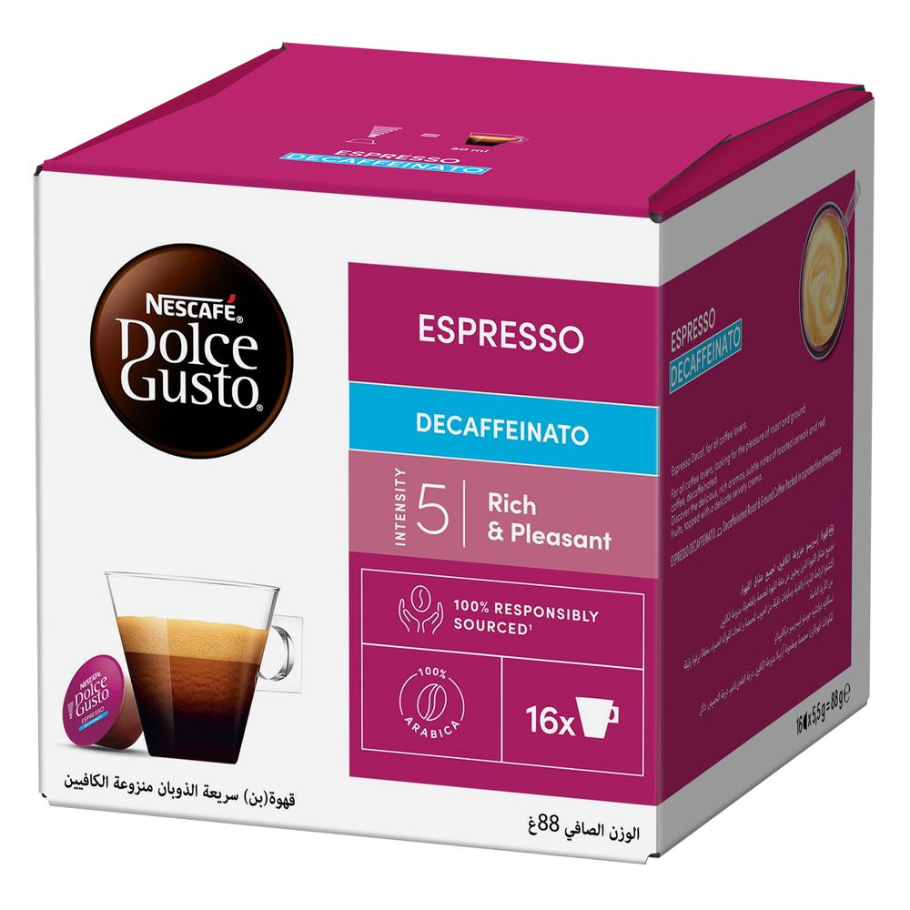 Nescafe Dolce Gusto - Espresso Decaf Coffee - 16 Capsules - 88 gm