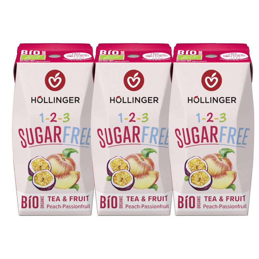 Hollinger - Peach Passionfruit Sugar Free Drink - Pack of 3 - 200 ml