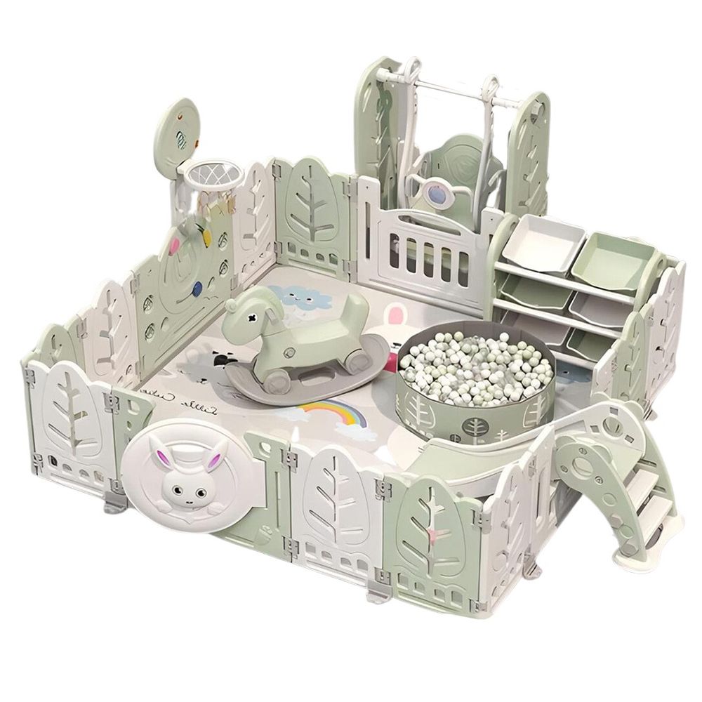 Megastar - Baby Playpen Kids Playhouse With Multiple Activities - Green