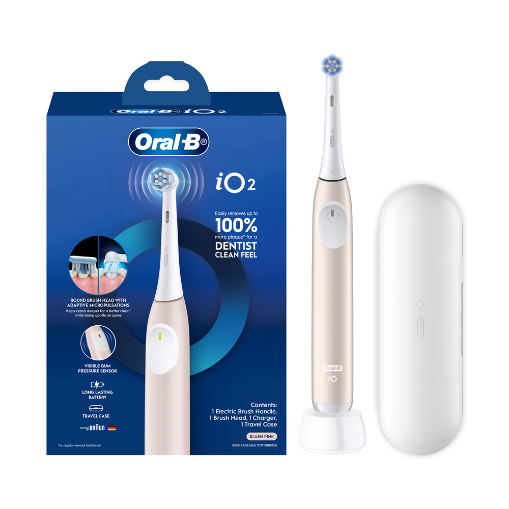 Oral B - IO2 Rechargeable Electric Toothbrush With 3 Smart Modes & Travel Case
