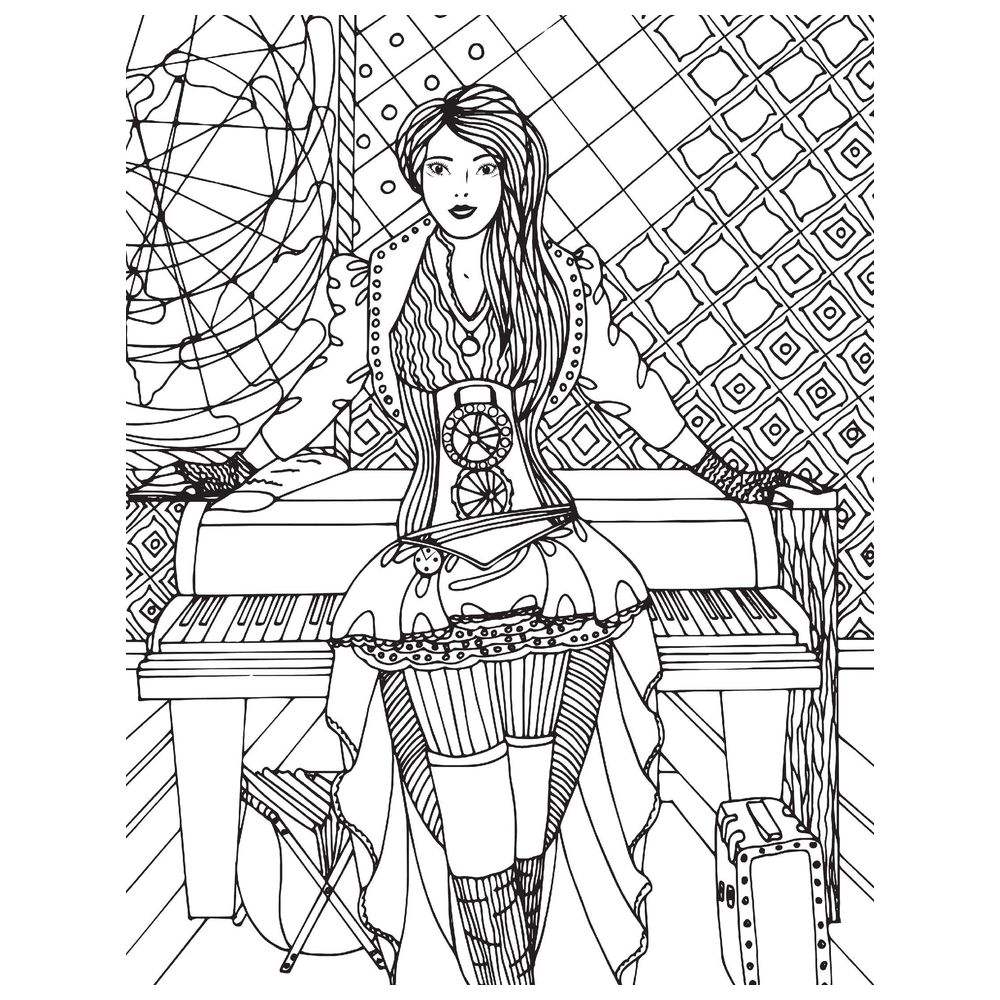 Victorian Fashion Colouring Book for Adults