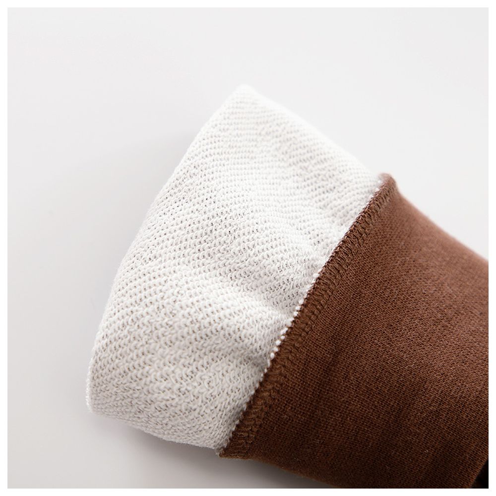 Sugar Rush - Printed V-Neck Full Sleeves Jacket - Brown