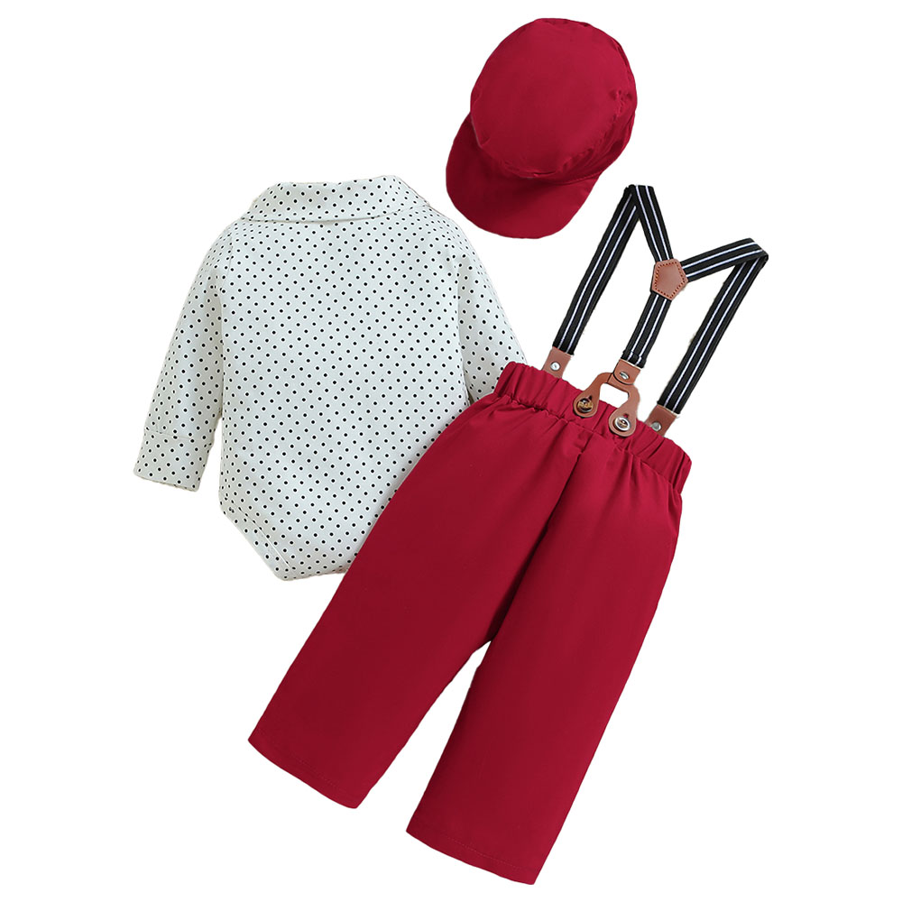 Sugar Rush - Solid Polka Dot Classic Combo Set - White/Red