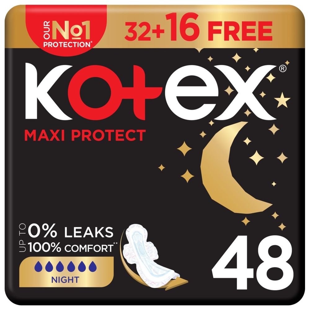 Kotex - Maxi Protect Thick Pads with Wings - 48pcs