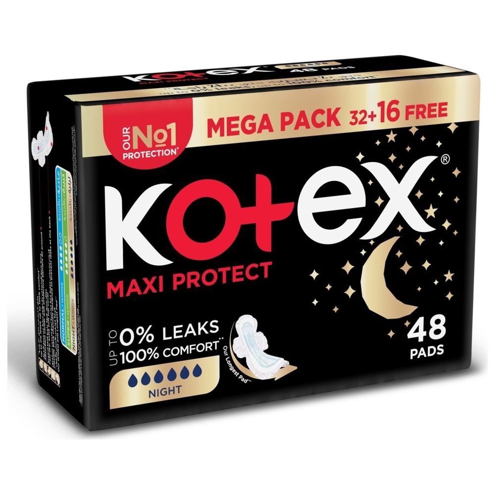 Kotex - Maxi Protect Thick Pads with Wings - 48pcs