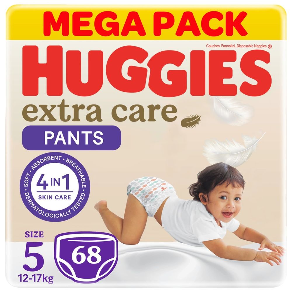Huggies - Extra Care Culottes, Size 5, 12-17 kg, Mega Pack, 68 Diaper Pants