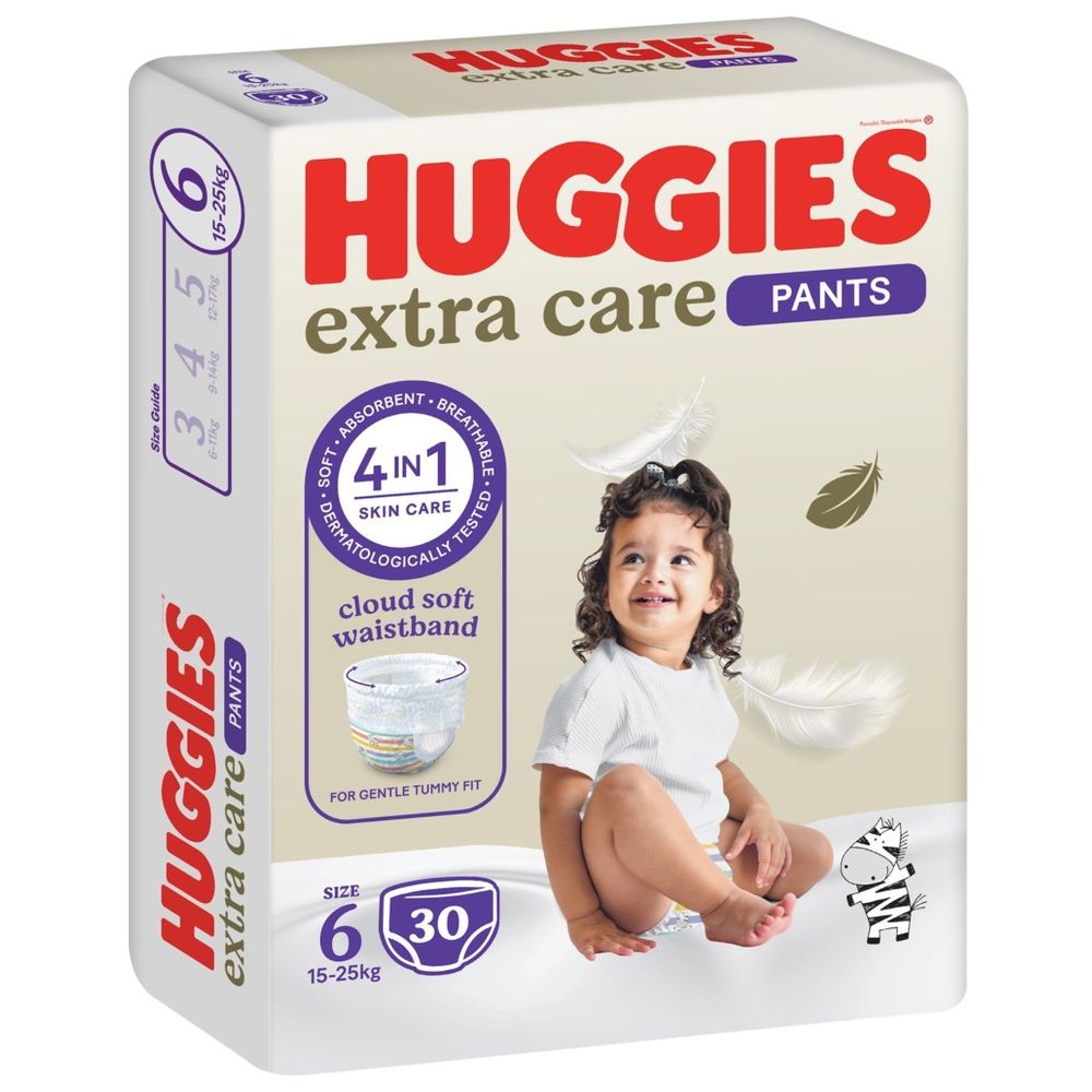 Huggies - Extra Care Culottes, Size 6, 15-25 kg, 30 Diaper Pants