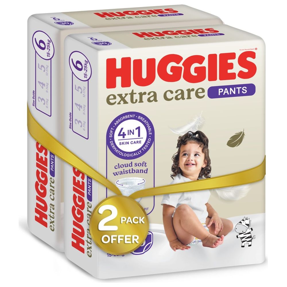 Huggies - Extra Care Culottes, Size 6, 15-25 kg, Mega Packs, 60 Diaper Pants
