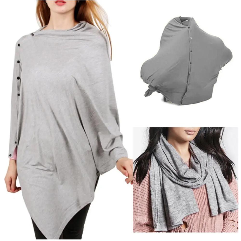 Blooming Blossom - Multi-Use Nursing Cover Poncho And Car Seat Canopy - Grey