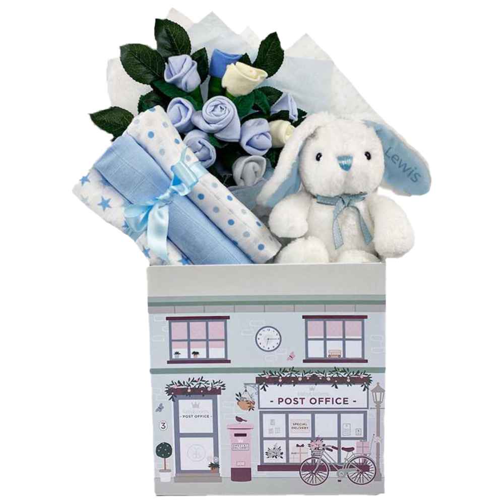 Babyblooms - Personalised Little Blue Bunny Welcome Baby Hamper