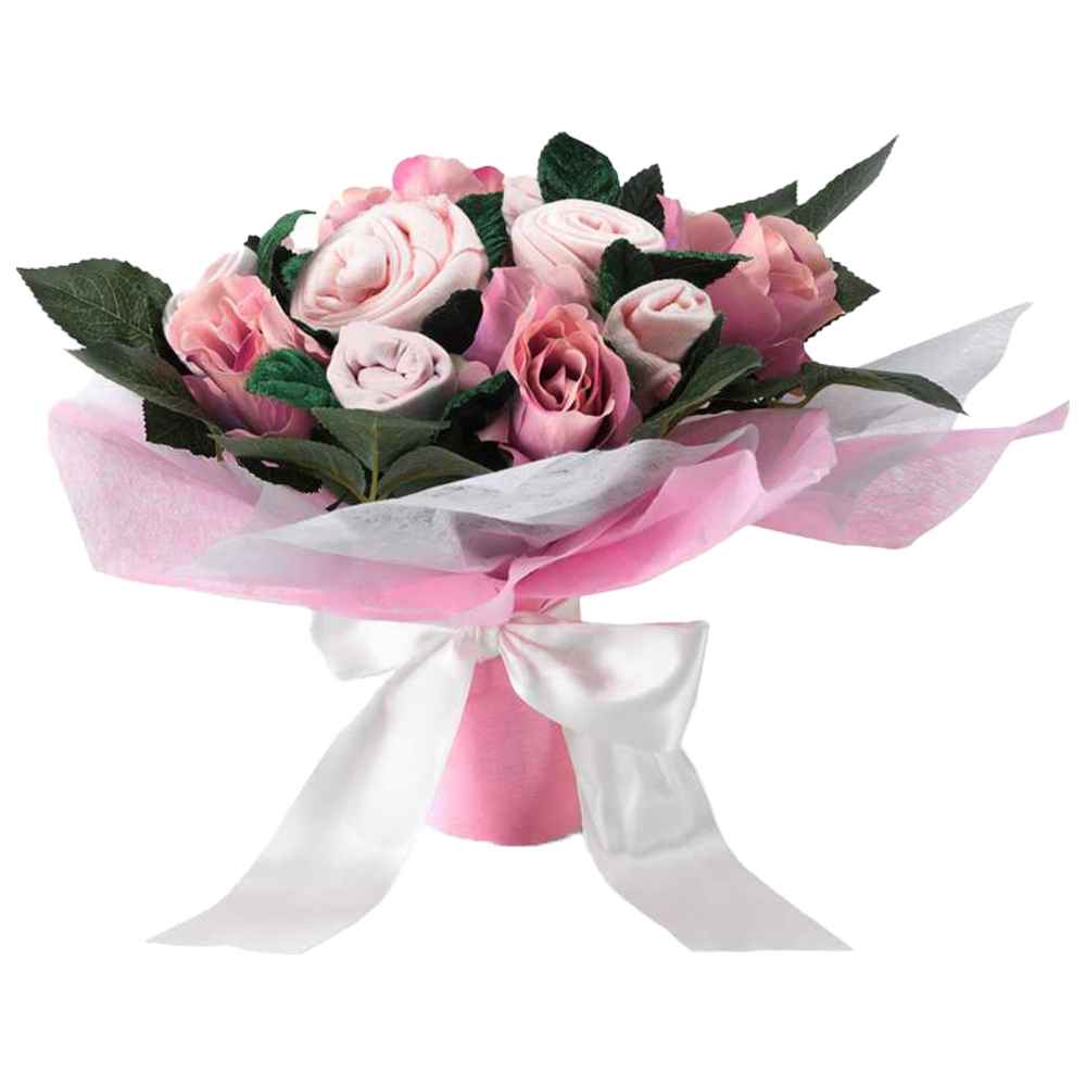 Babyblooms - Hand Tied Baby Clothes Bouquet - Pink