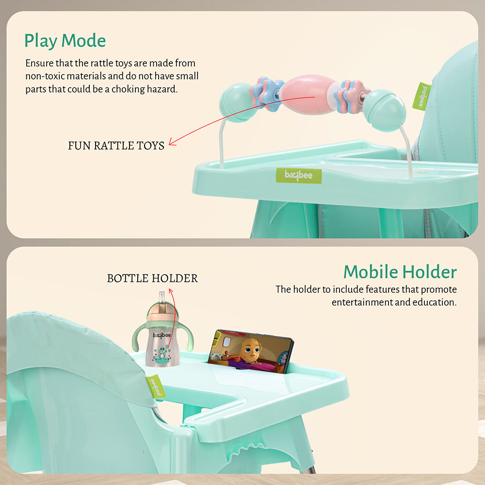 Baybee - 2-In-1 Invictus Baby High Chair - Green