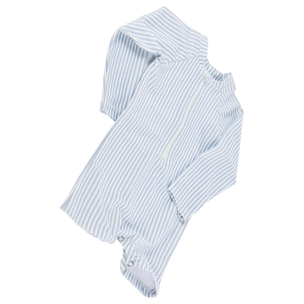 Swim Essentials - Striped Baby Swimsuit - Blue/White