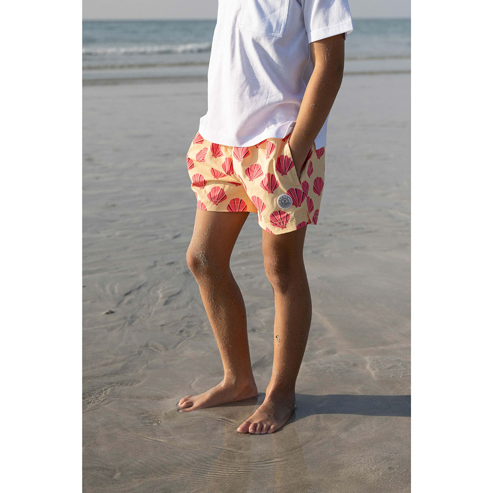 Badawii Beachwear - Boy Swim Short Beach Shells - Sunny Yellow