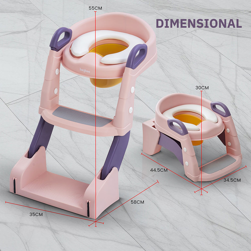Baybee - Vega 2-In-1 Convertible Potty Seat - Rose Pink /Purple