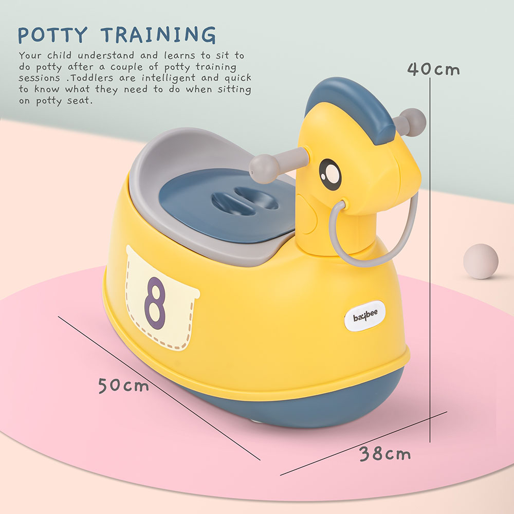 Baybee - Ponyta Baby Potty Seat For Kids With Closing Lid - Yellow