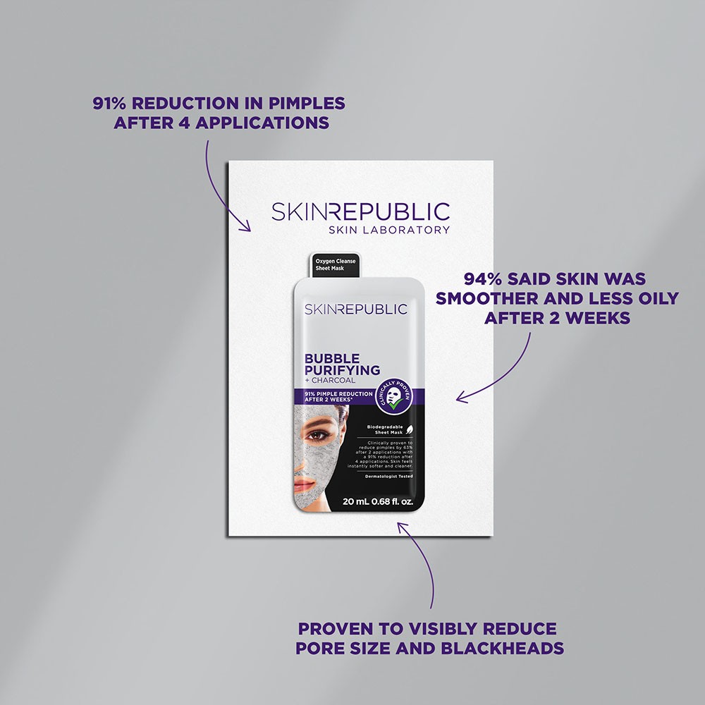 Skin Republic - Bubble Purifying + Charcoal Face Mask 20ml