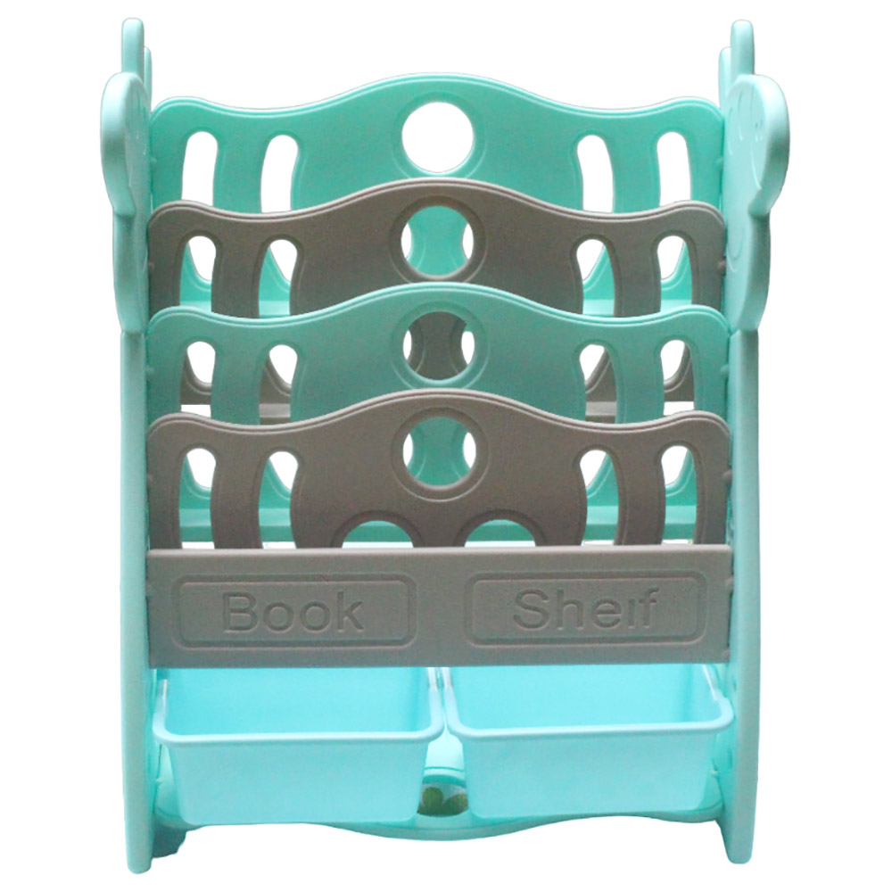 Little Learners 2-in-1 Bookshelf with Toy Storage - Green/Grey