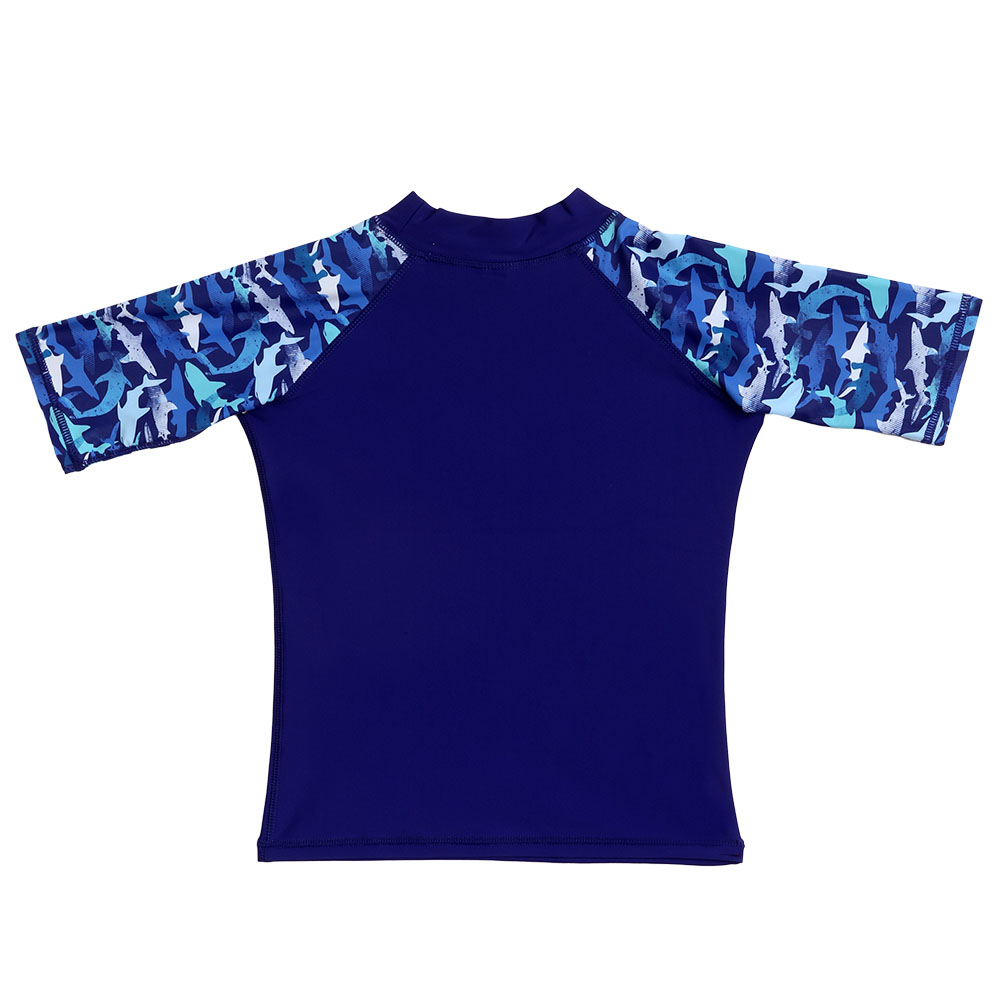 Cool2C - Boys Shark Short Sleeve Rashguard - Blue