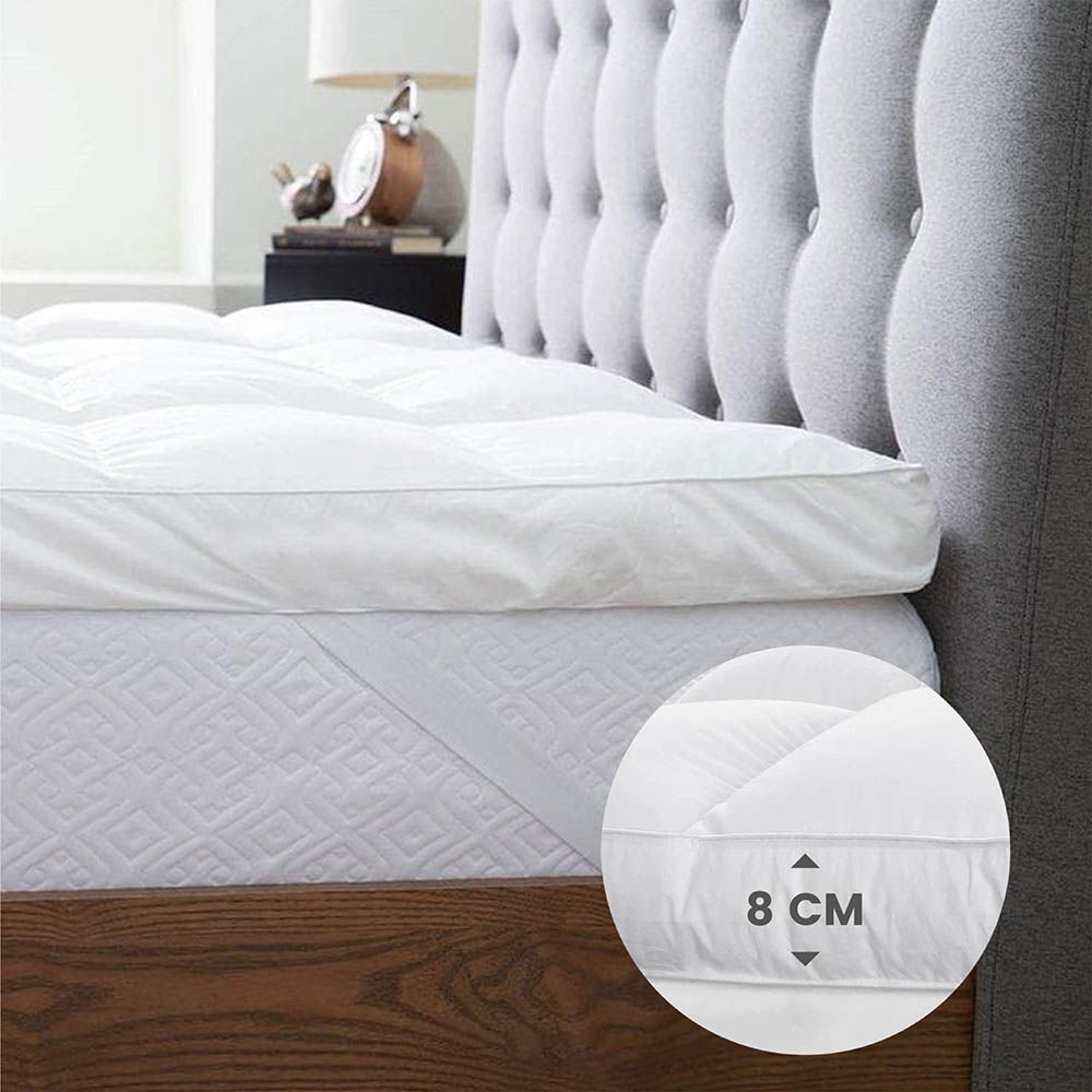 Cotton Home - Super Soft Mattress Topper- White - 200x200x8cm