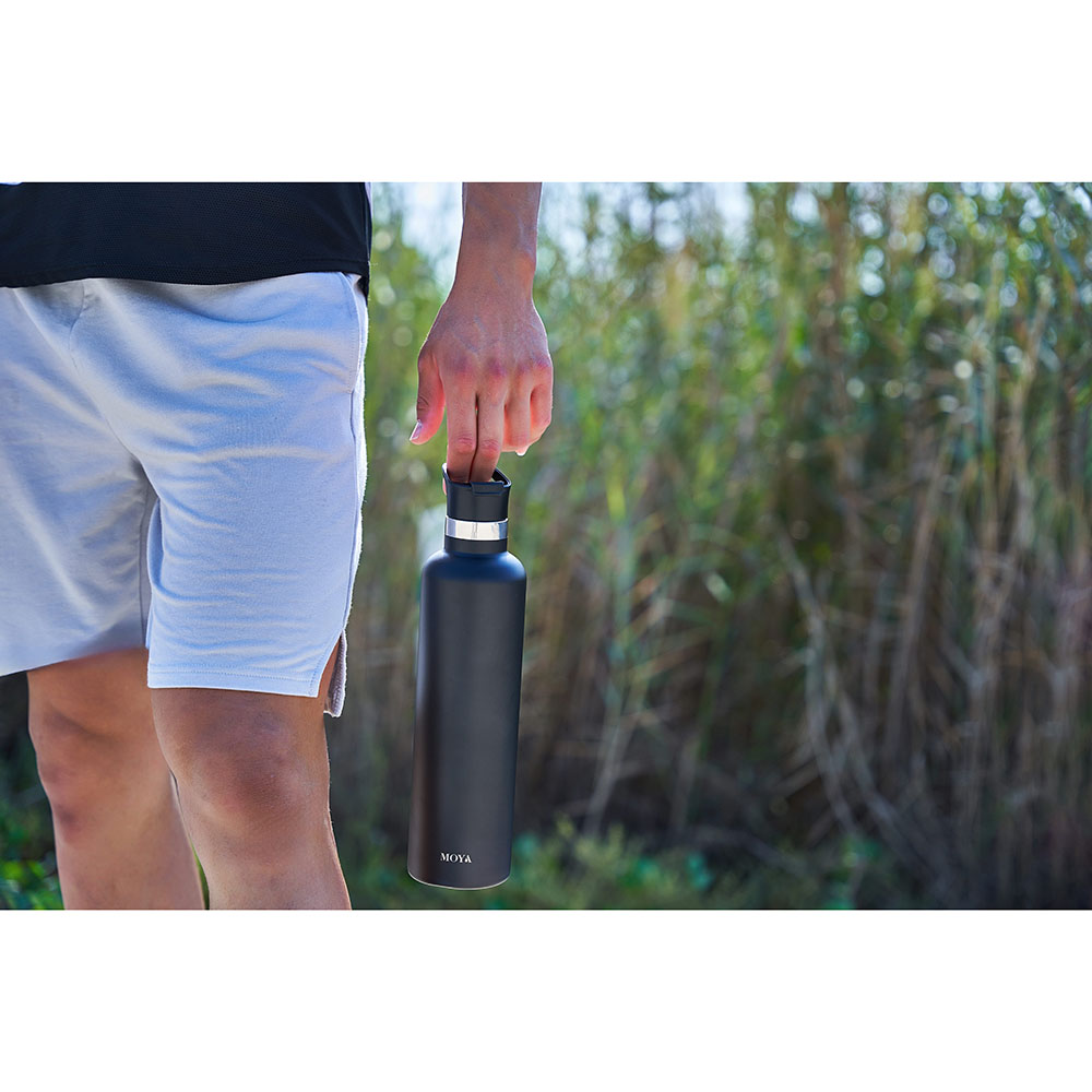 Moya - Coral Reef Insulated Water Bottle - Black - 1 L