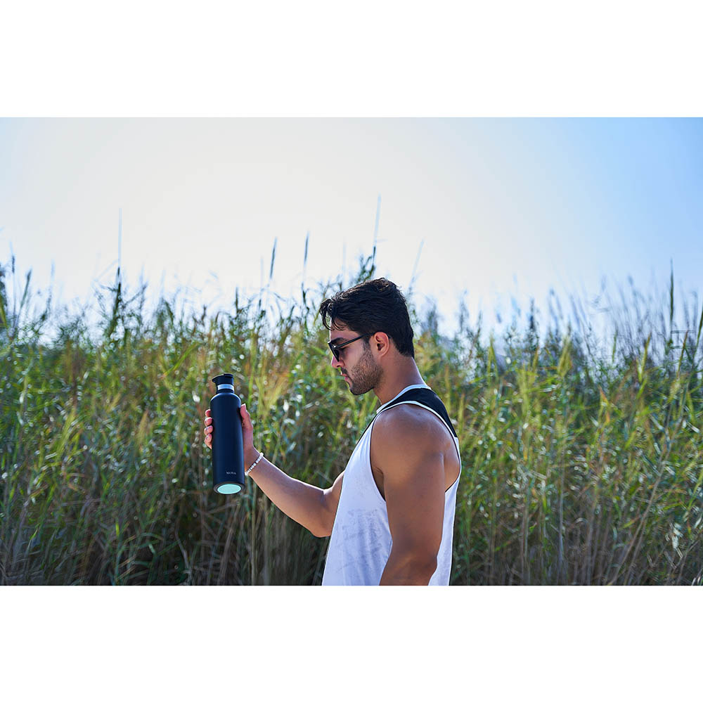 Moya - Coral Reef Insulated Water Bottle w/ Spout Lid - Black - 1 L