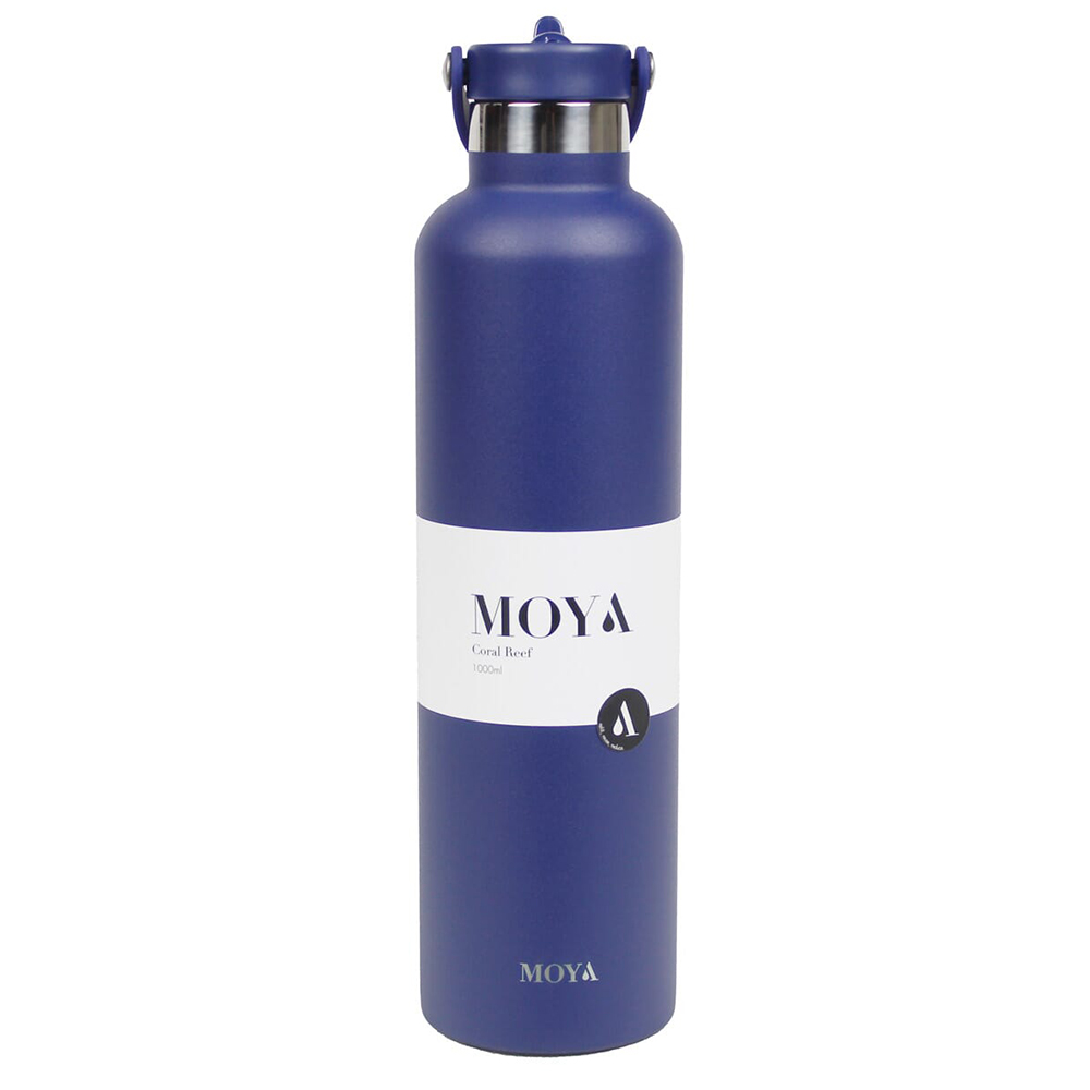 Moya - Coral Reef Insulated Water Bottle - Navy - 1 L
