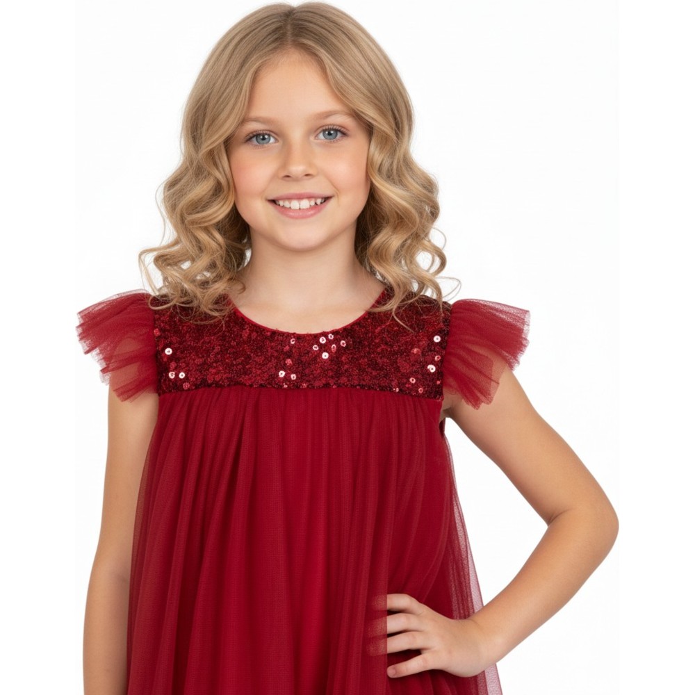 D' Daniela - Sequins Sparkle Party Dress - Red