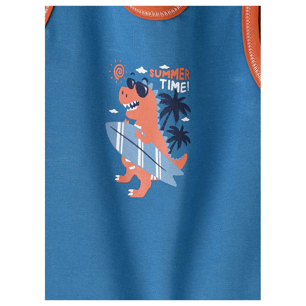 Elegant Kids - 2pc-Set - Boys Playful Print T-Shirt And Shorts - Blue