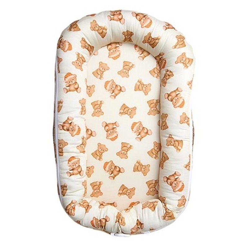 Fancy Fluff - Organic Baby Cocoon With Protector - Cuddle Bear