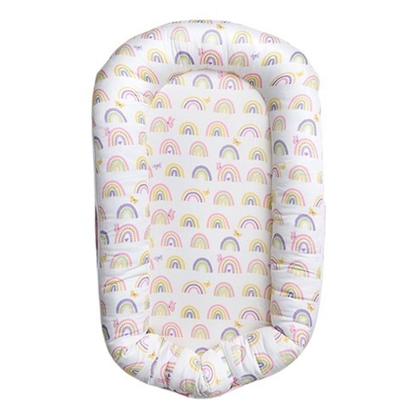 Fancy Fluff - Organic Baby Cocoon With Protector - Rainbow Dreams
