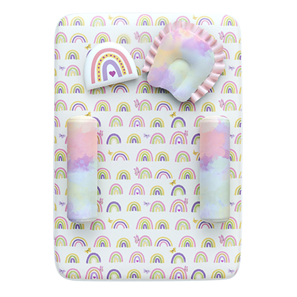 Fancy Fluff - Organic New Born Bedding Set - Rainbow Dreams - 5 Pcs