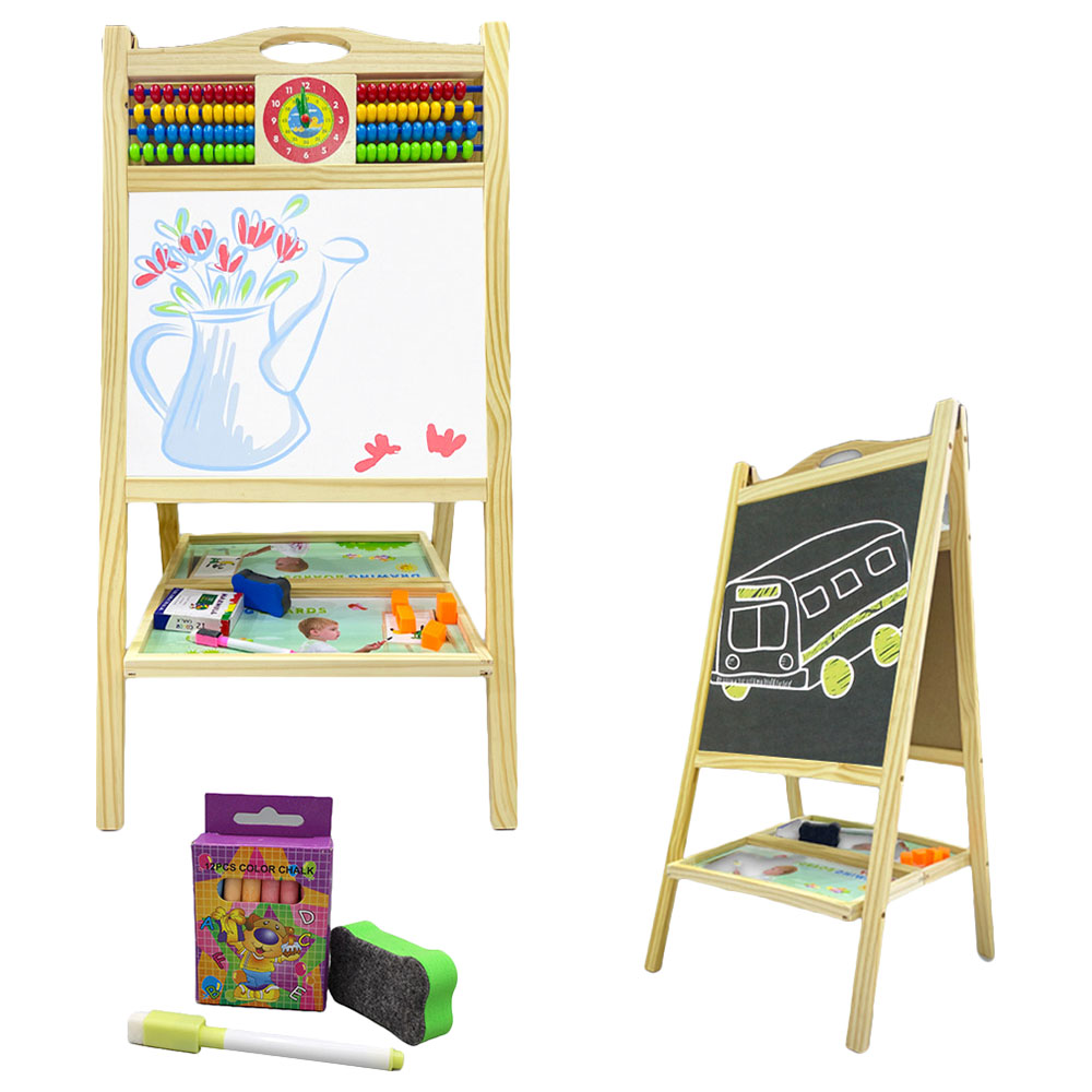 Factory Price - Double Sided Wooden Easel Board with Accessories