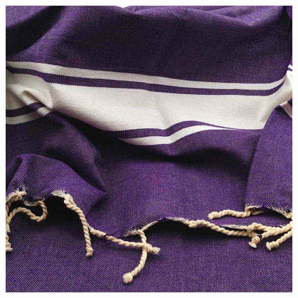 Hammam Corner - 100% Recycled Cotton Classic Beach Towel - Violet