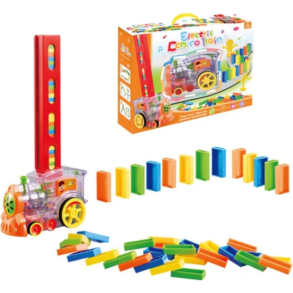 Little Angel Kids Toys Electric Domino Train Set With Blocks