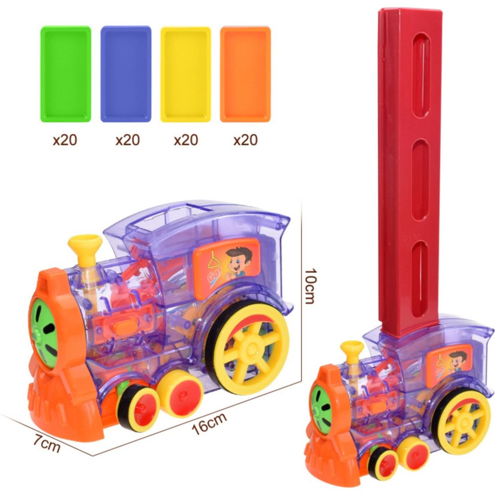 Little Angel Kids Toys Electric Domino Train Set With Blocks
