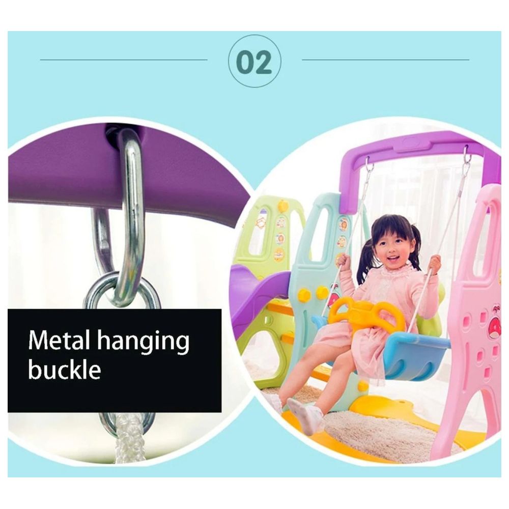 Little Angel Kids Slide And Swing 3-In-1 Activity Playset