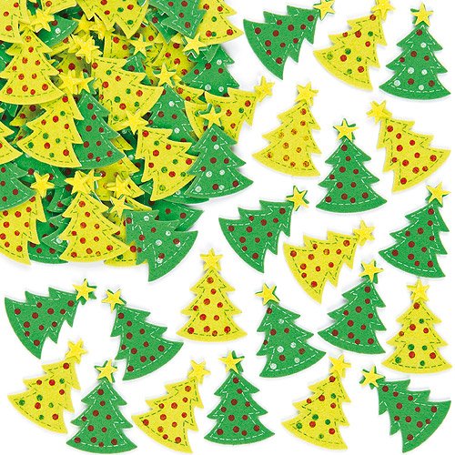 Baker Ross - Christmas Tree Felt Stickers - Pack of 60