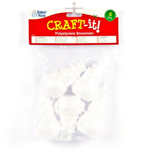 Baker Ross - Polystyrene Snowman - Pack of 5