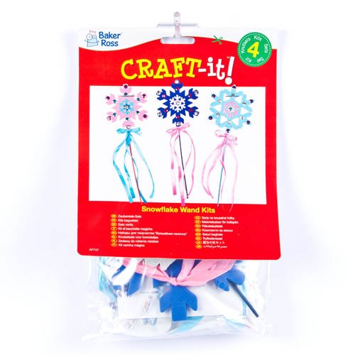 Baker Ross - Snowflake Glitter Wand Kits - Pack of 4