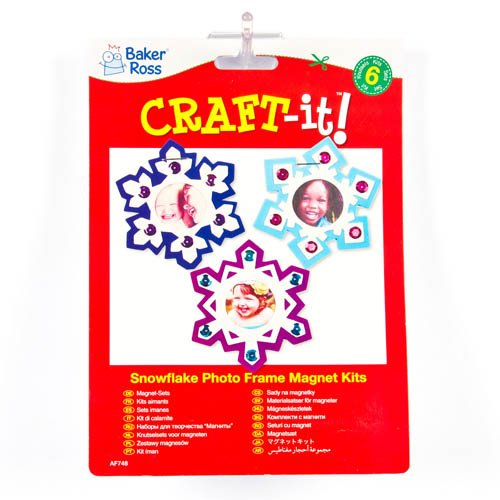 Baker Ross - Snowflake Photo Frame Kit - Pack of 6