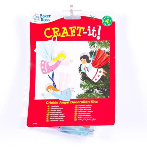 Baker Ross - Angel 3D Crinkle Decoration - Pack of 4