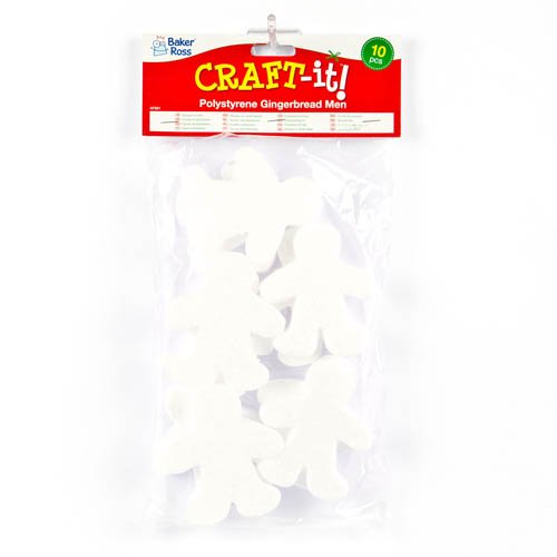 Baker Ross - Polystyrene Gingerbread Man - Pack of 10
