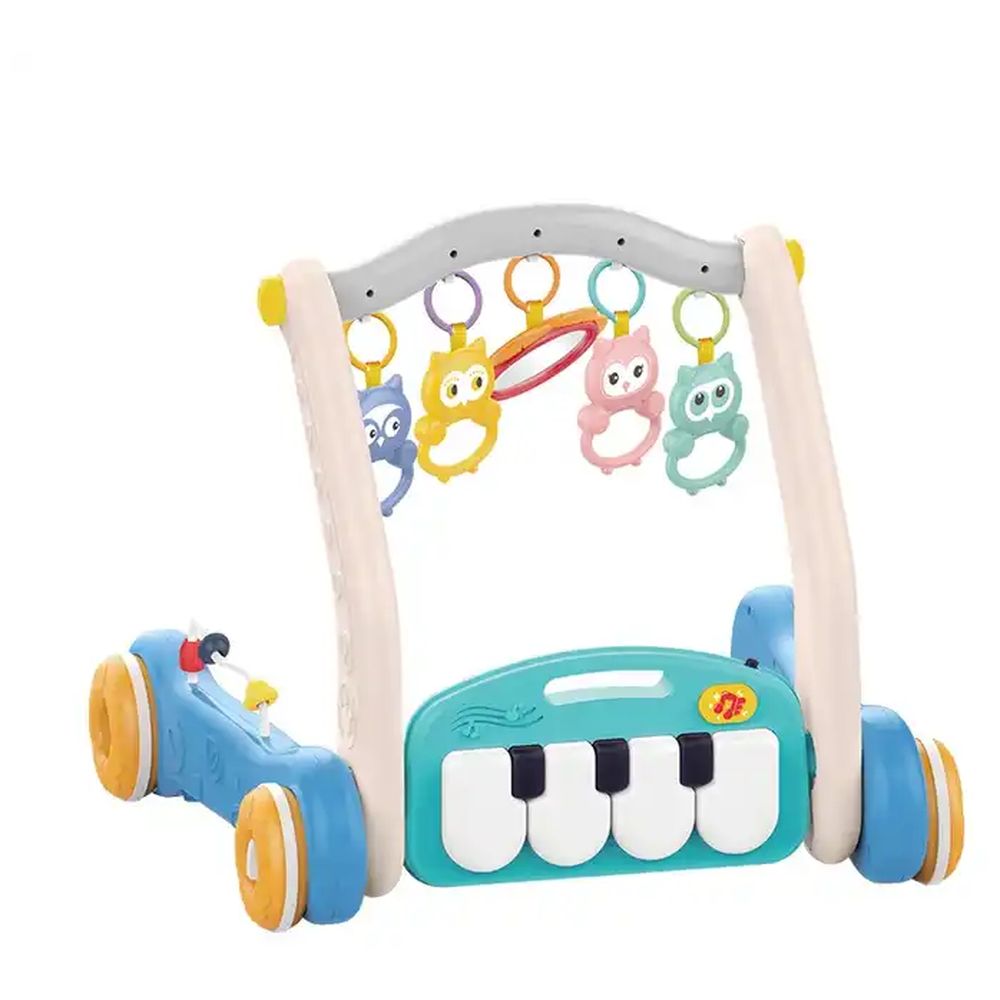 Huanger - 2-In-1 Baby Piano Playmat With Music & Walker