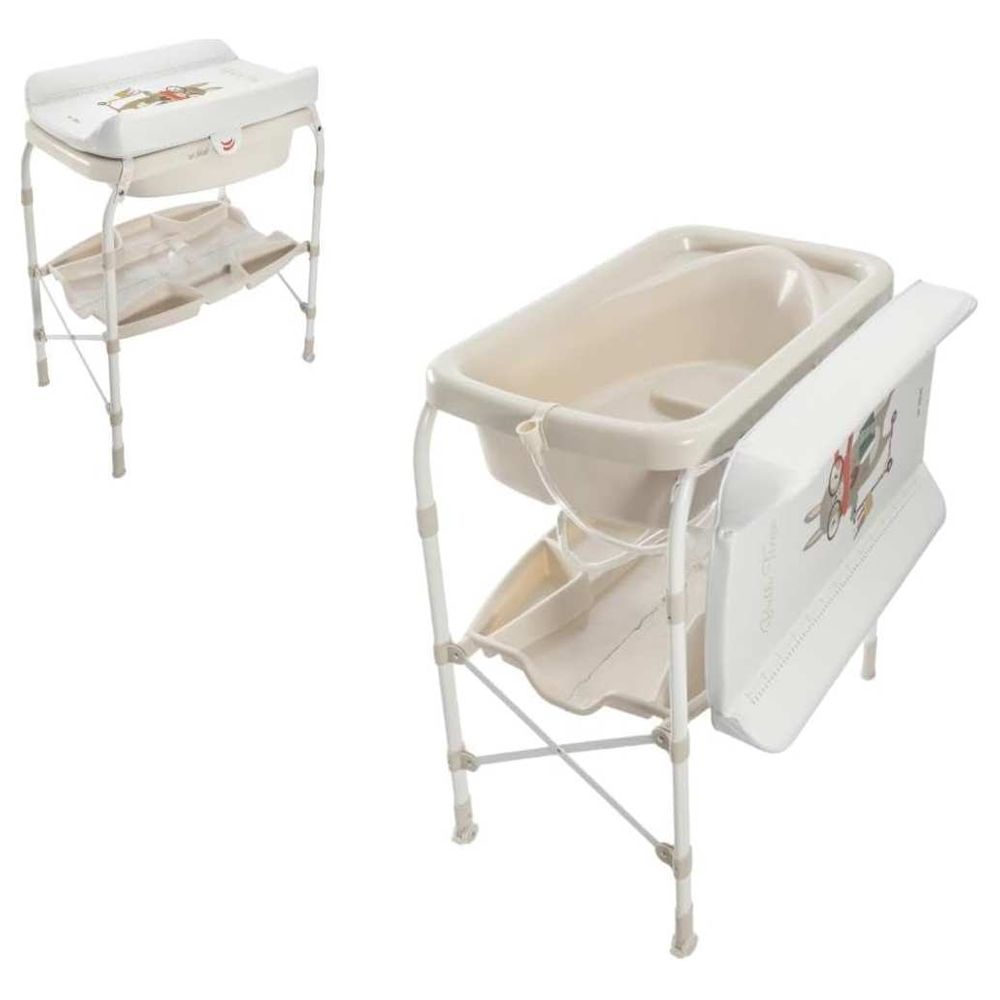Jikel Ripple Standing Bath & Changing Table - Beige