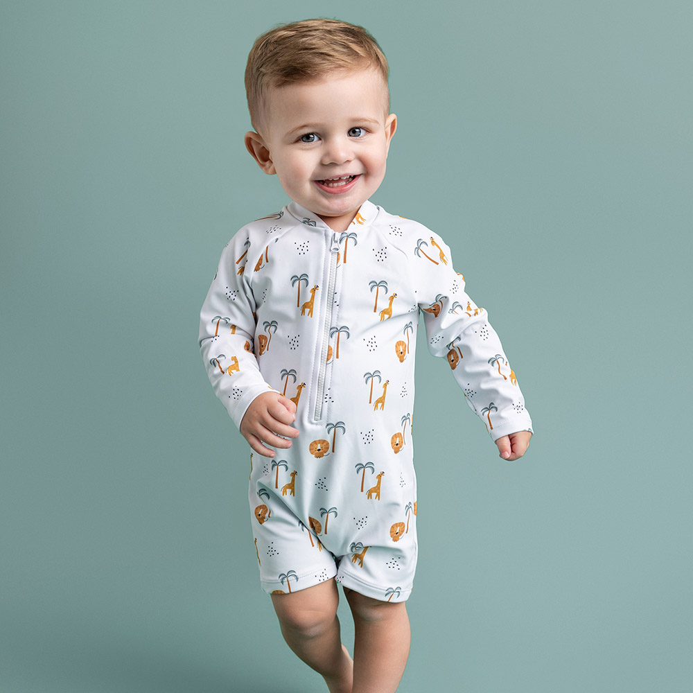 Swim Essentials - Jungle Baby Swimsuit - White/Green