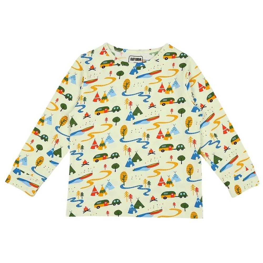 Ola Otter - 2pc-Set - Full Sleeve Nightsuit- Happy Camping